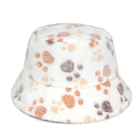 Thumbnail for Colorful Faux Fur Bucket Hat - White-Pink / M 56-58cm