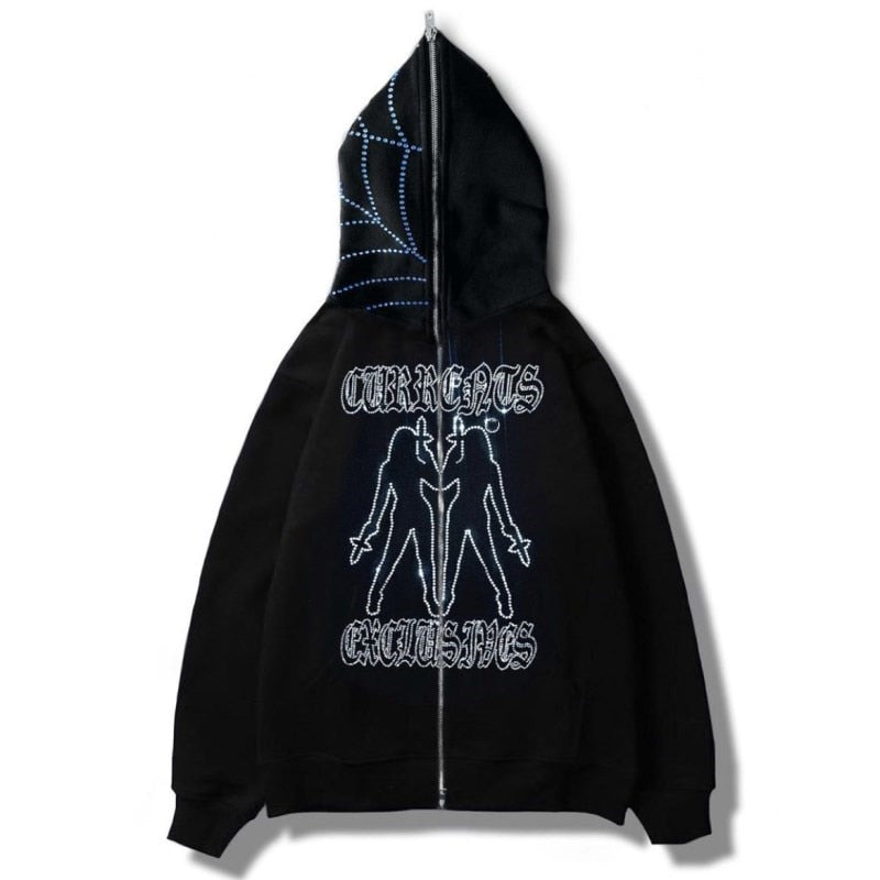 Gothic Oversize Jacket with Hood - Black 2 / S - jacket hood