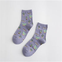 Thumbnail for Solid Color Draw Cotton Socks - Grey