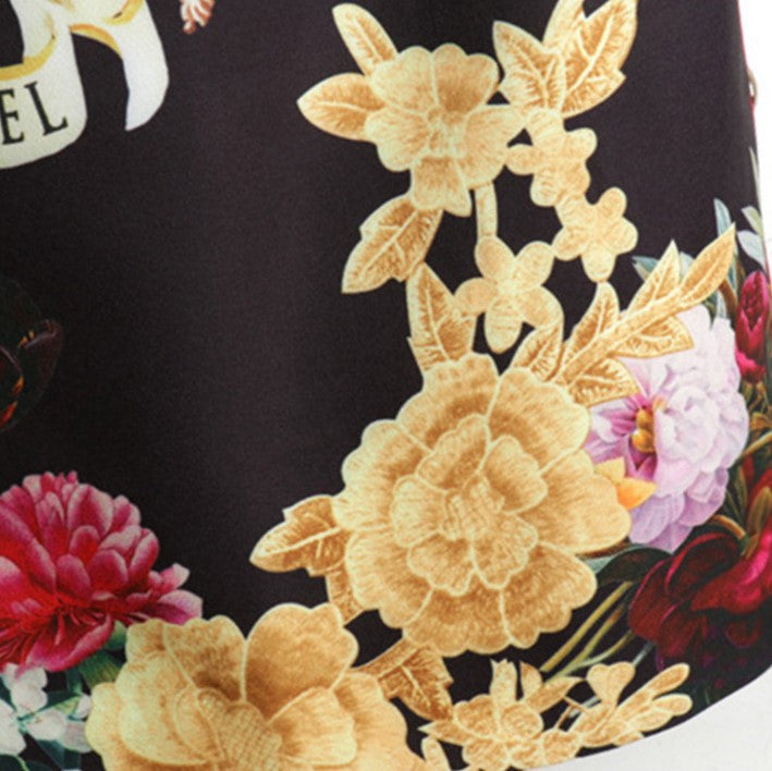 Vintage Angel Flower Print Skirt Dress