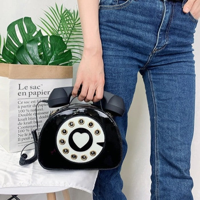 Antique Telephone PU Leather Handbag - Accesories