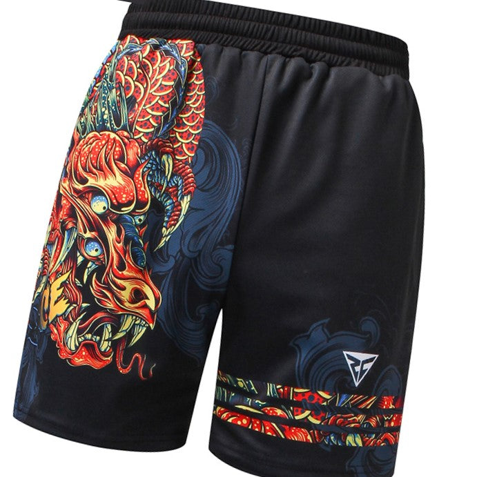Japanese Dragon and Art Beach Shorts - M