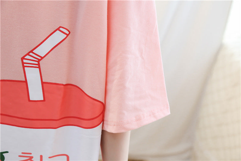 Strawberry or Banana Drink Tshirt - Oversize Women Shirt