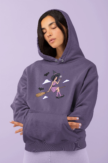Witch In Broom Hoodie