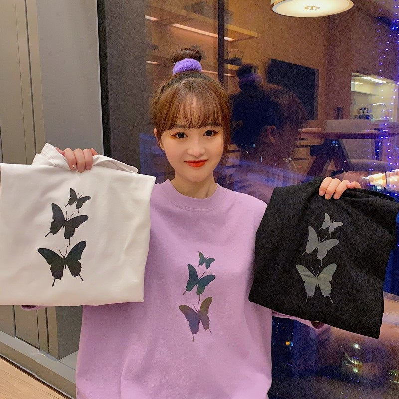 Three Reflective Butterfly Oversized T-Shirt