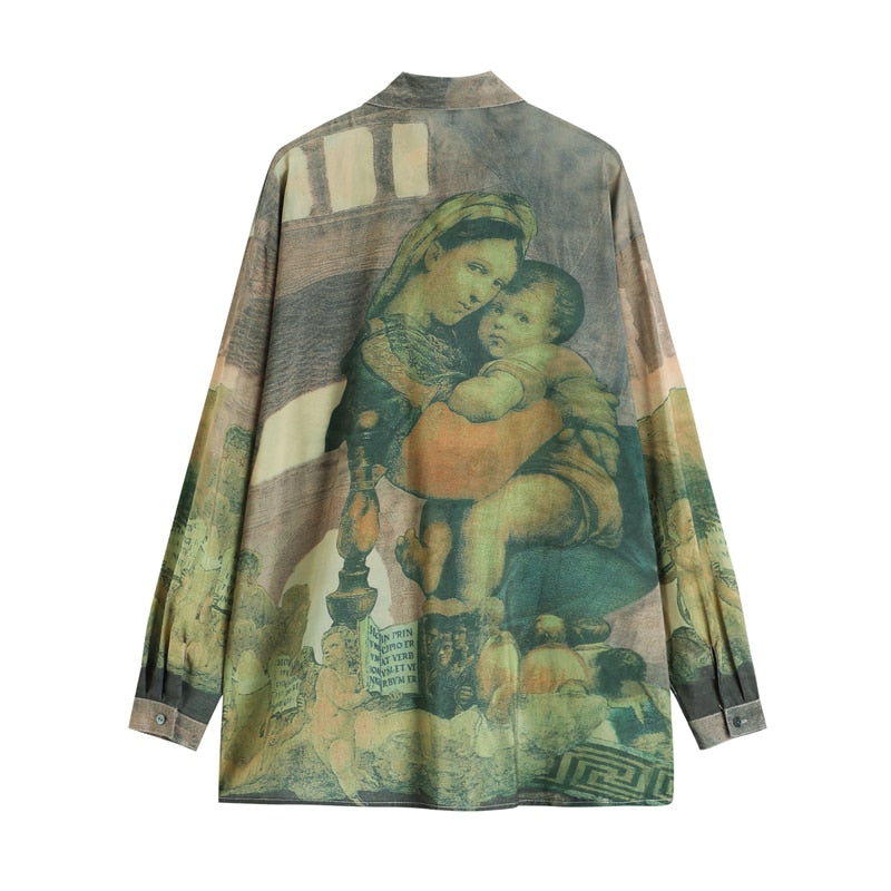 Madonna and Boy Vintage Blouse - One Size / Green