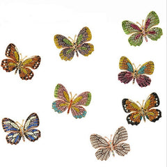 Colorful Butterfly Crystal Rhinestone Pin - Accesories