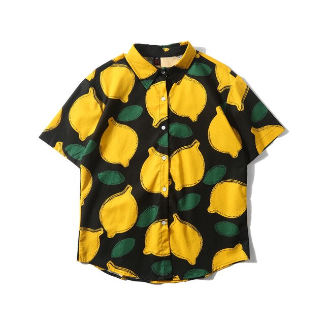 Aesthetic Lemon Fruit Shirt - Black / L - Shirts