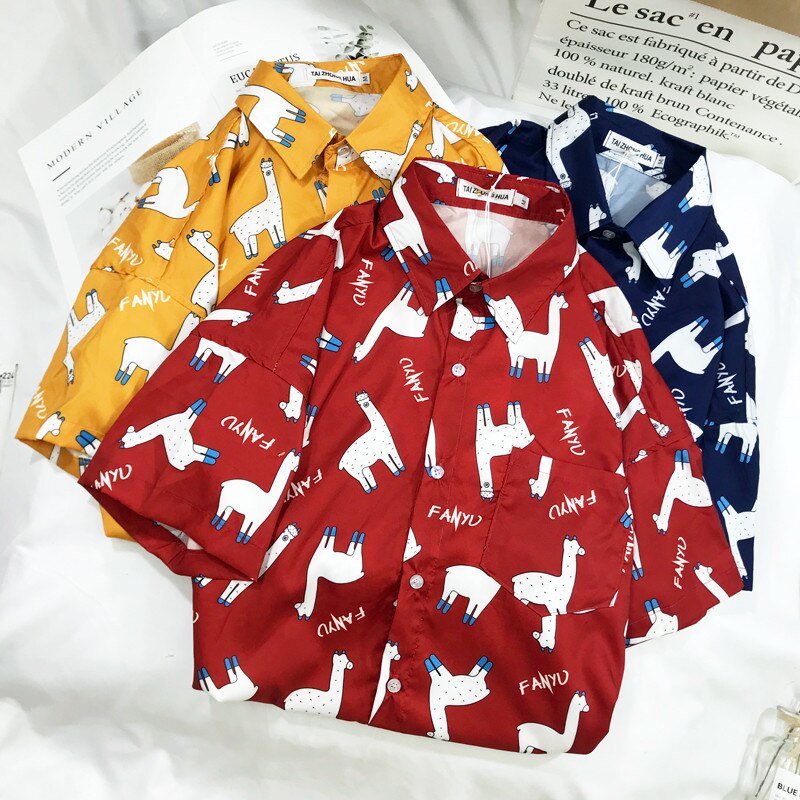 Fanyu Llama Short Sleeve Shirt - Shirts