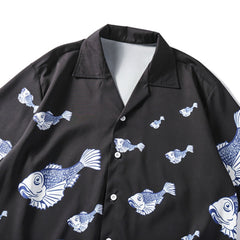 Waves and Fishes Shirt - Shirts