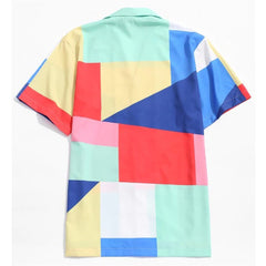 Geometric Color Block Shirt - Shirts