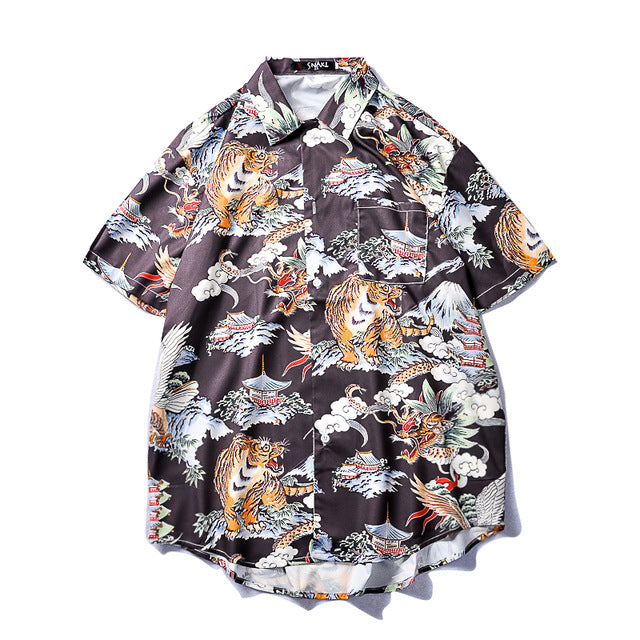 Dragon and Tiger Shirt - Black / L - Shirts